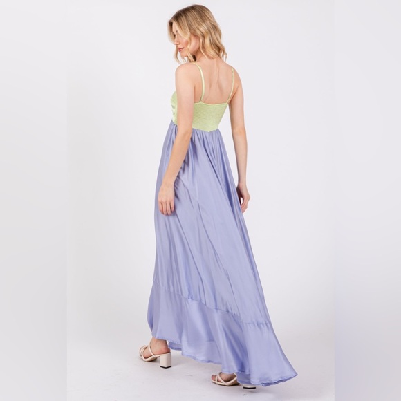 Pinkblush two tone satin maxi dress nwot - Picture 3 of 5